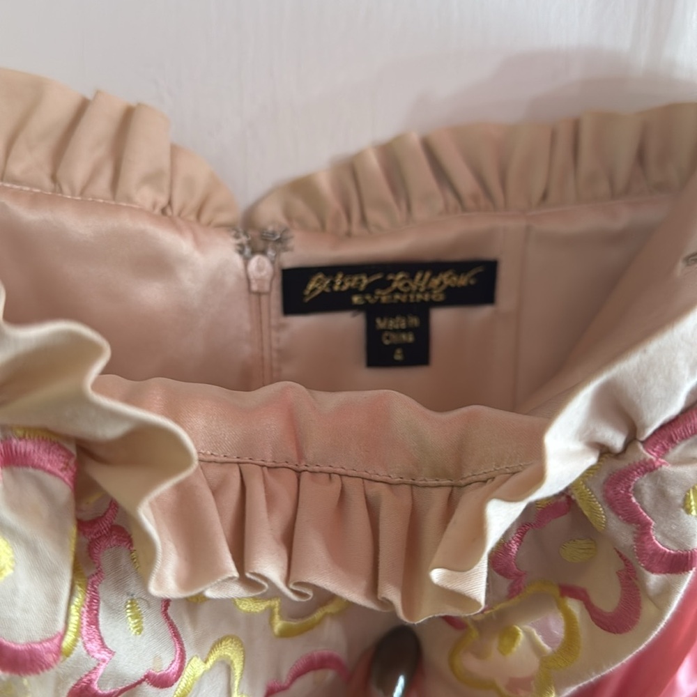 Betsey Johnson Evening Floral Strapless Dress - Size 4 - Picture 3 of 6